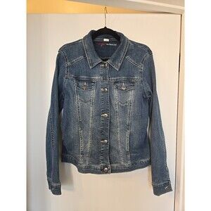 Wrangler Authentics Women's Stretch Denim Jacket Pockets Blue Large